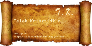 Telek Krisztián névjegykártya